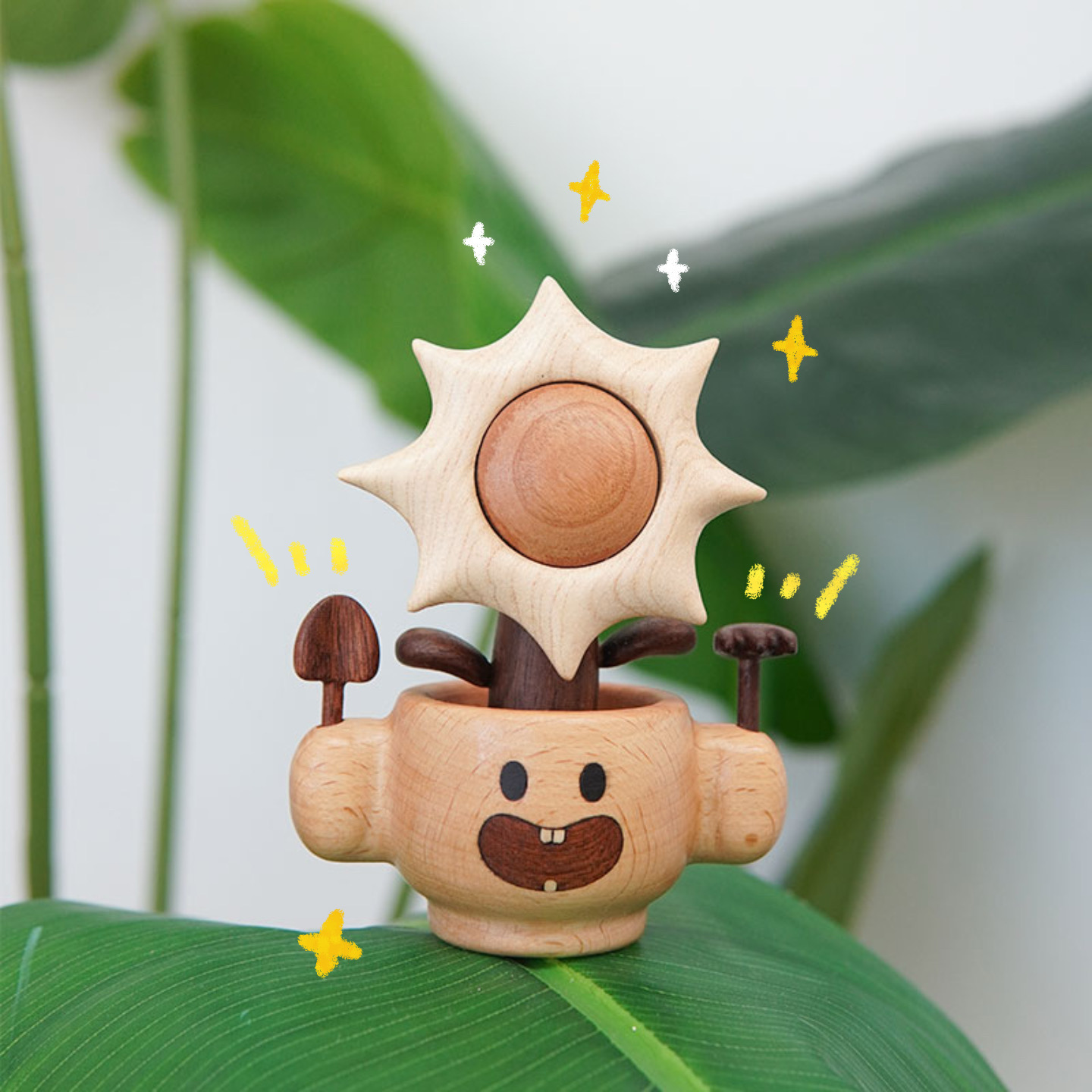 山舍丨种太阳花转转扩香摆件实木可爱工位居家治愈装饰节日礼物