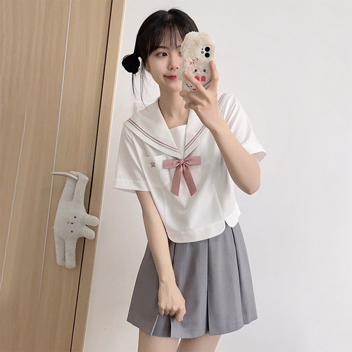 月野家原创jk水手服异色线夏服