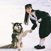 原创JK制服双色覆盖领蛇腹线水手服冬服 花绀三本 月野HOUSE