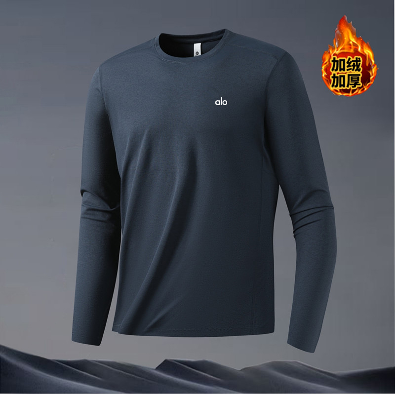 运动t恤男冬季加绒保暖健身跑步