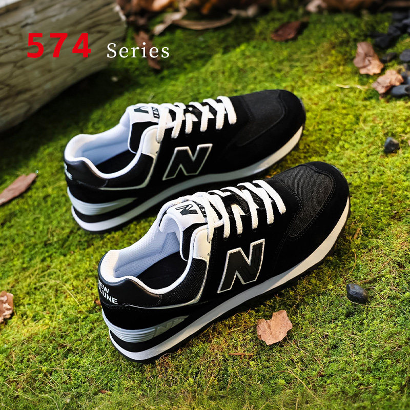 男女鞋黑色运动鞋574正品N春夏新款网面透气平底防滑休闲跑步鞋子