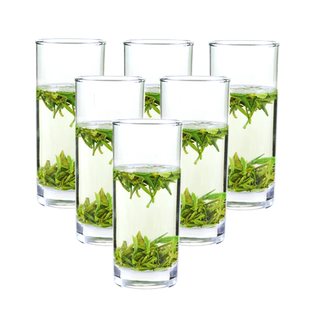 青苹果家用透明玻璃杯子套装耐热牛奶果汁杯喝水泡茶杯啤酒杯无盖