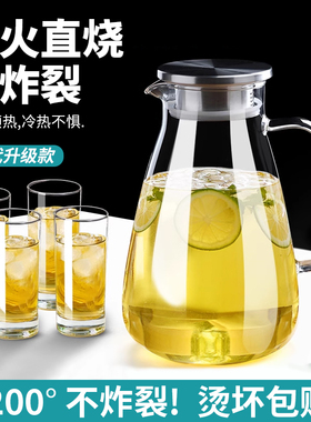 玻璃冷水壶凉水壶家用耐高温凉水杯耐热防爆大容量凉白开茶壶套装