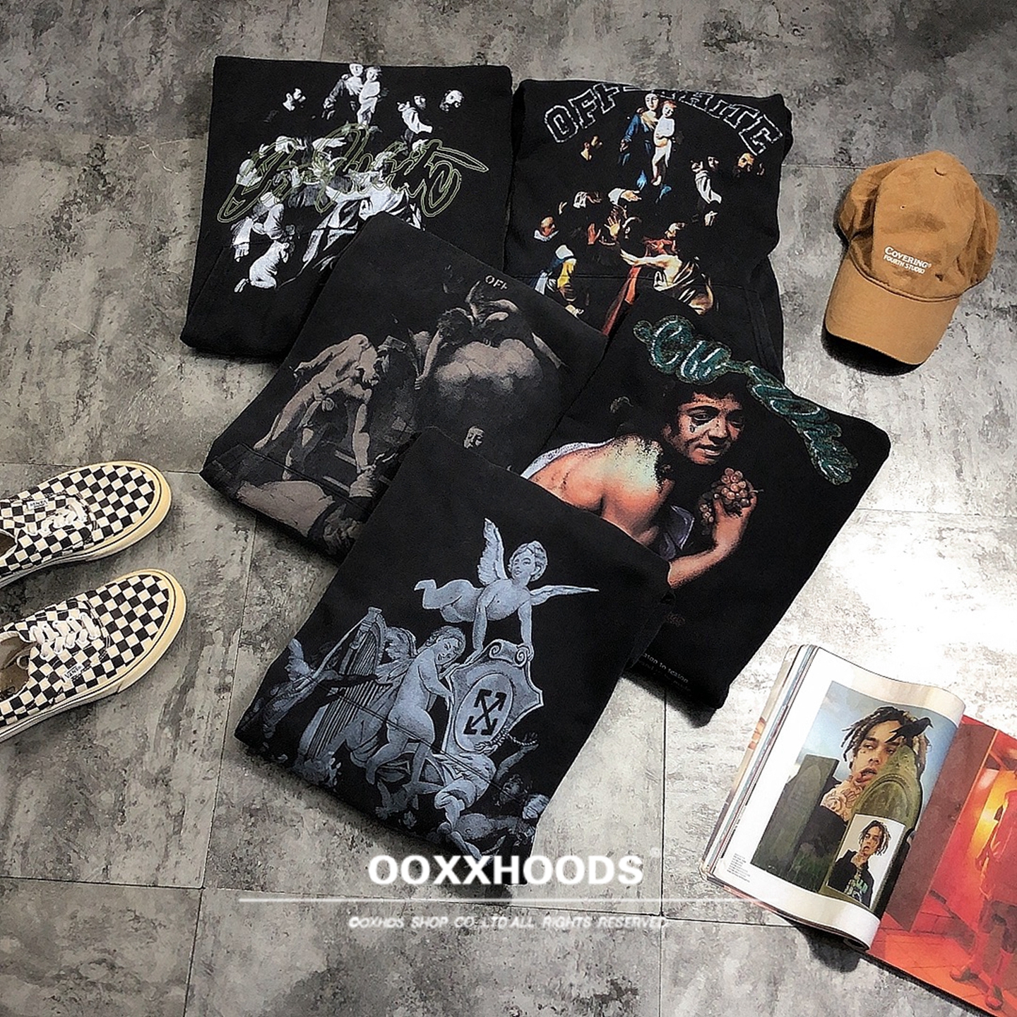 潮牌几何箭头宗教连帽衫hoodies