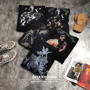 ins欧美潮牌几何箭头宗教hoodies连帽衫460G重磅宽松oversize卫衣