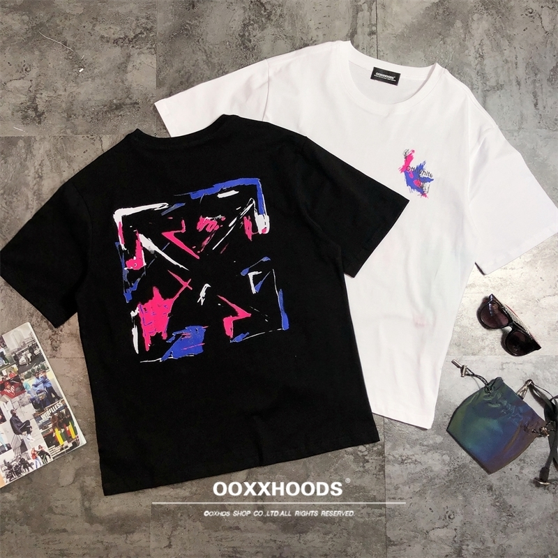 箭头oversize欧美油画短袖