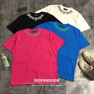 二代民族围脖燃烧英文字潮天使angel宽松身大板型情侣打底短袖T恤