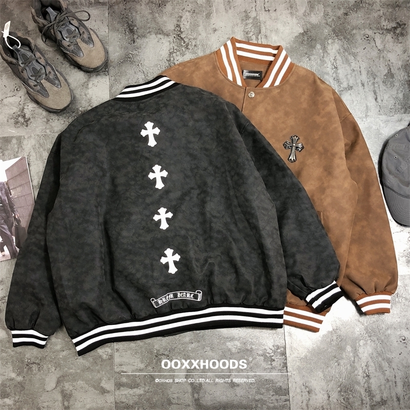 百搭好看皮衣串标金属十字架秋冬