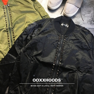 秋冬欧美低调奢华款 饰宽松oversize男友boyfriend棒球夹克 金属装