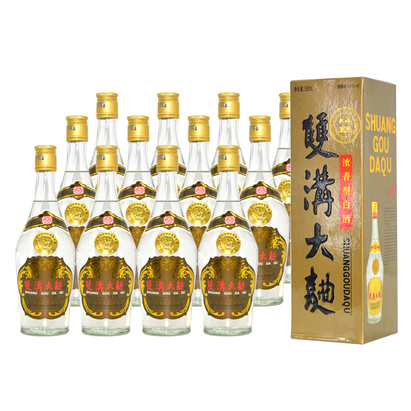 双沟大曲酒老名玻46度浓香型白酒整箱500ml*12瓶礼盒装粮食高粱酒