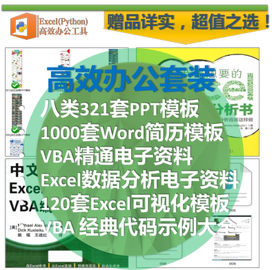 PPT简历Excel数据看板大屏VBAPowerQuery电子资料笔记