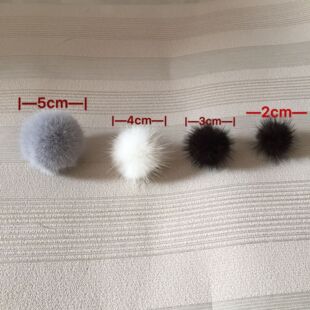 水貂小毛球球手工DIY饰品配件装饰耳环发饰服饰进口真毛球辅料5cm