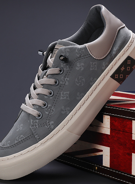 24107闪步男士新款百搭透气春夏秋季休闲一脚蹬懒人学生帆布潮鞋