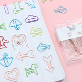 24一盒彩色回形针可爱电镀曲别针办公文件试卷书本收纳金色回型针