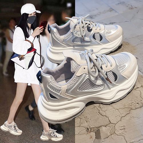 爆款女士运动鞋2023秋季新款休闲鞋街拍百搭学生轻便透气老爹鞋子