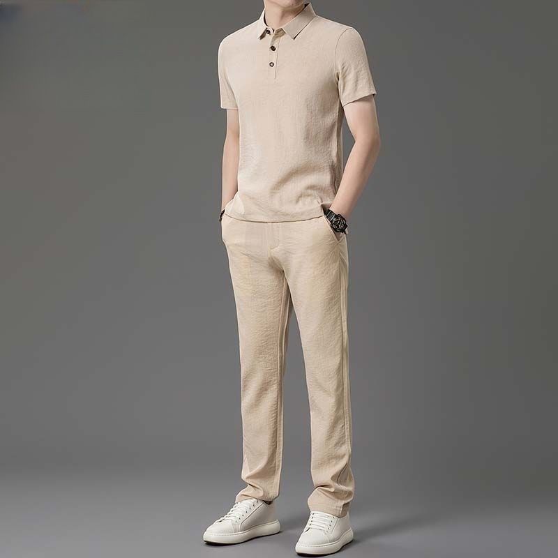 男士冰凉短袖薄款套装