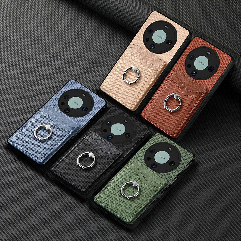 适用华为Mate60pro手机壳70创意插卡nova11 10se指环支架保护套9se男女硅胶软壳畅享60 50全包防摔简约外壳