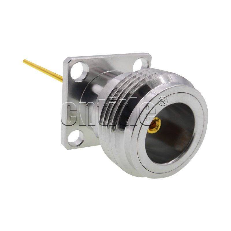 50欧加长探针 全铜N母座 N-KFD  四孔法兰方板 外壳面板螺丝固定