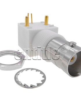 50欧 BNC白胶母座 卧式母头 母弯头 内孔 pcb板端 弯头 接头 90°