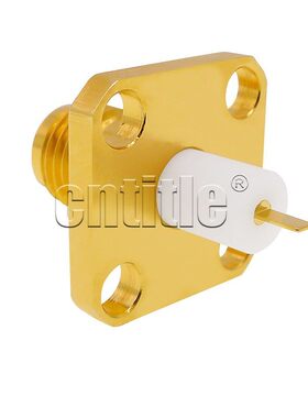 射频连接器SMA-KFD-91 4孔法兰母头母座机壳固定 外螺内孔功分器