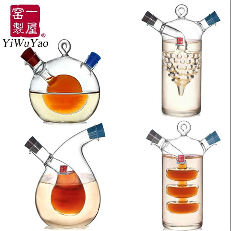 一屋窑创意防漏玻璃双层玻璃油壶
