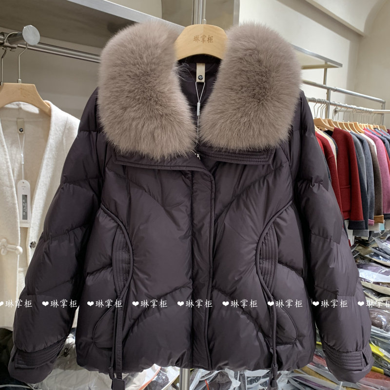 2025冬新款羽绒服狐狸大毛领气质洋气白鹅绒加厚保暖女外套96073
