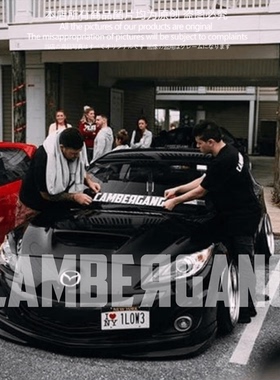 CAMBERGANG 改装贴花hellaflush前挡风玻璃贴汽车低趴贴纸jdm车贴