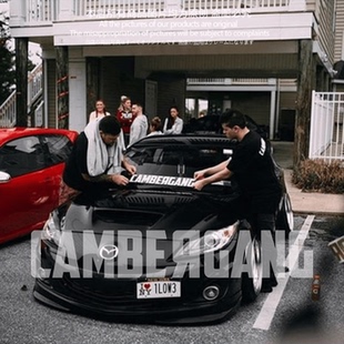 CAMBERGANG 改装贴花hellaflush前挡风玻璃贴汽车低趴贴纸jdm车贴