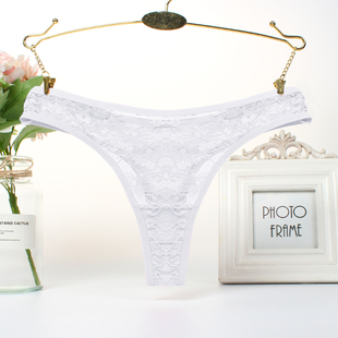女大码 特价 纯欲小心机清t裤 透明性感蕾丝情调丁字裤 纯色女士内裤
