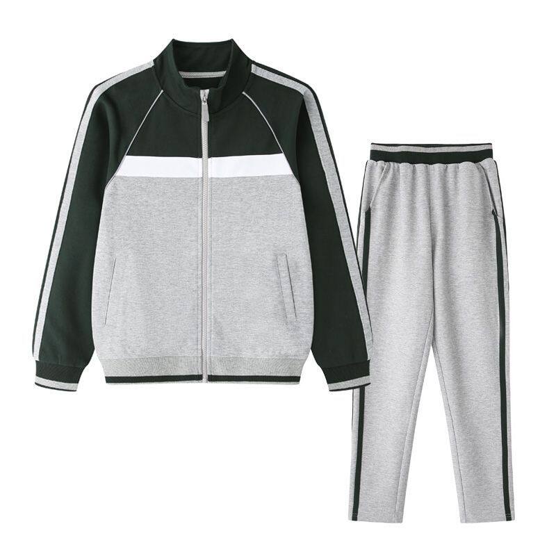 伊顿春秋校服墨绿浅灰色棒球服英伦风高中小学生运动套装瑞锦小学
