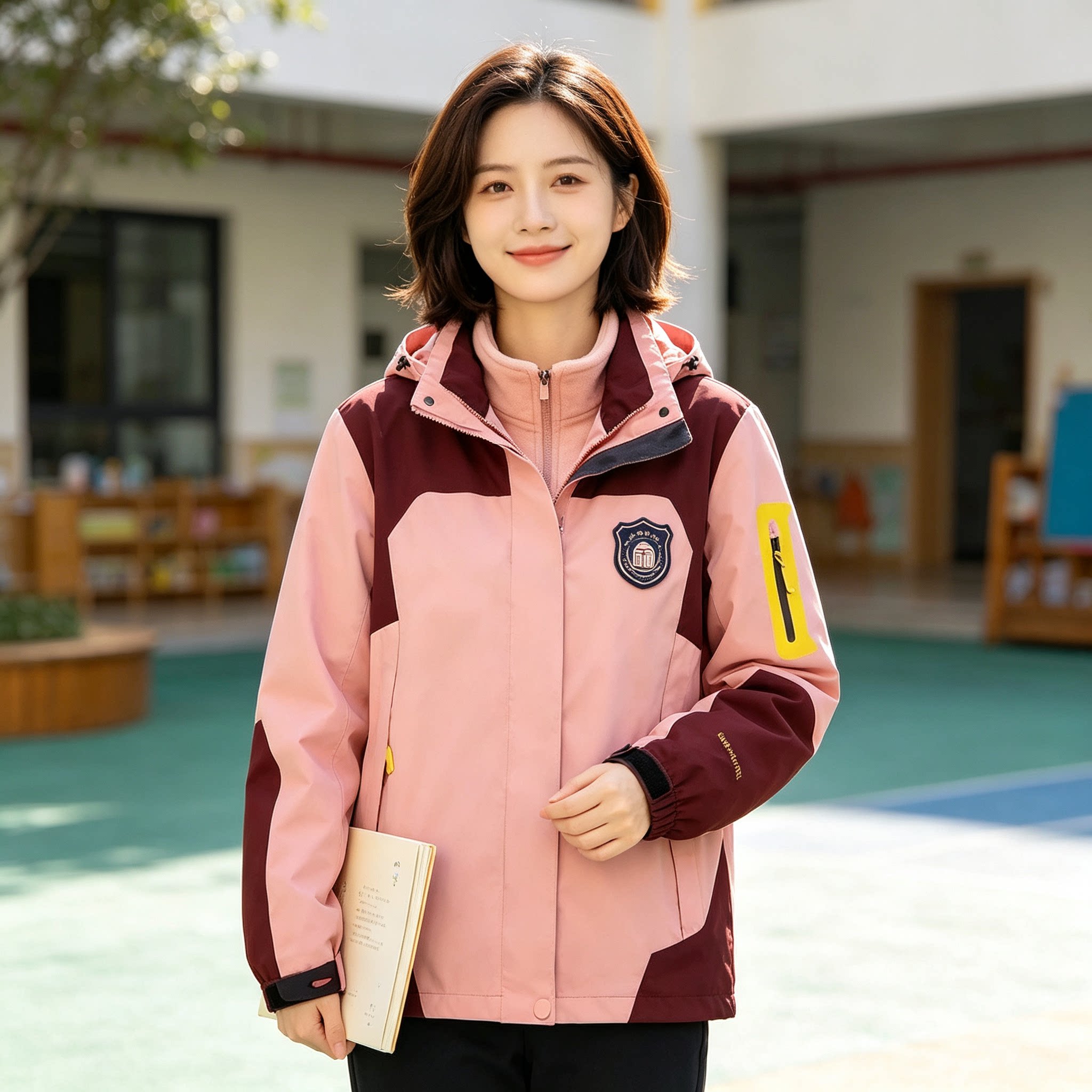 定制印LOGO幼儿园老师园服冲锋衣春秋冬季新款托育教师高端工作服