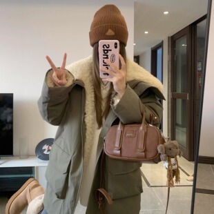 棉衣女款2025新款冬季加厚短款羊羔毛派克服韩系慵懒风棉袄外套女