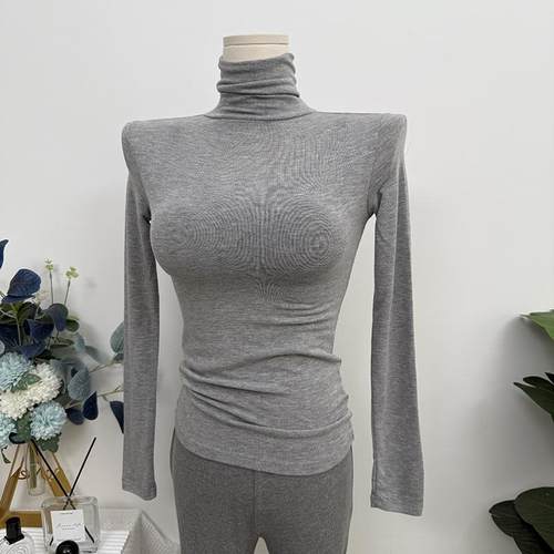 性感高领薄款微透长袖亲肤打底衫