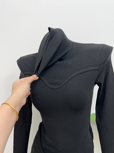 韩国INS女装 打底衫 秋冬长袖 修身 2025 T恤女韩版 加绒高领有设计感