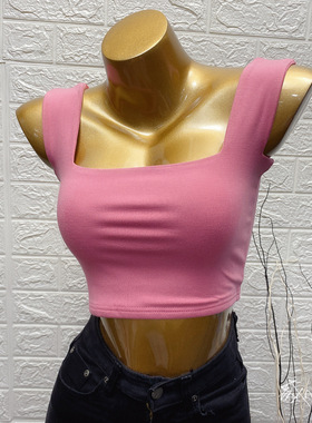 贰小姐自留~ 颜色美哭了！2021Bi入明黄色宽肩带遮副乳背心吊带