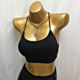 2019夏季新款性感抹胸纯色吊带带胸垫内搭女交叉露背时尚短款背心