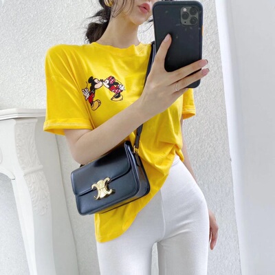 基本新款卡其色2020年夏季常规款卡通可爱上衣女米老鼠T恤韩国ins