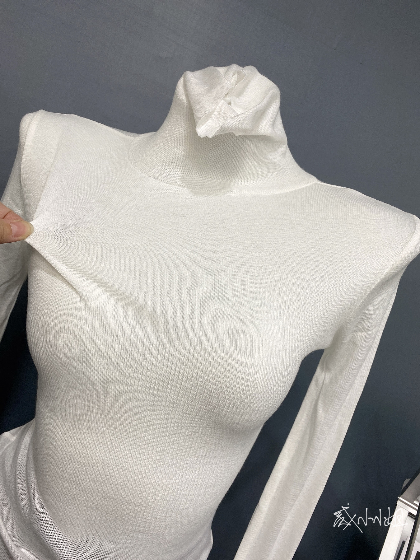 东大门新款薄款堆堆领高领打底衫