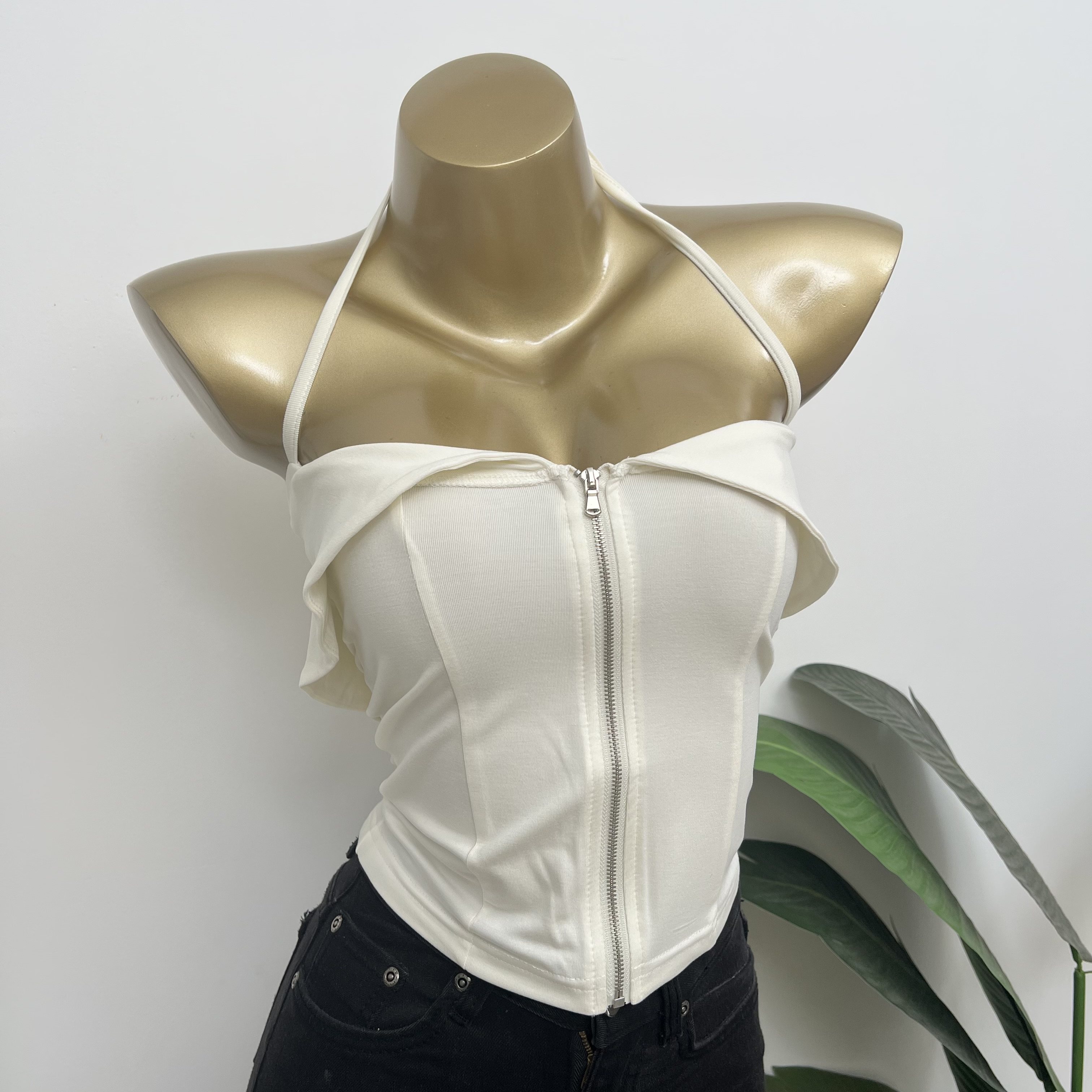 韩国东大门新款修身纯欲风短款挂脖抹胸背心女,女装/女士精品,背心吊带,淘宝优惠券,粉丝福利购,淘宝优惠卷