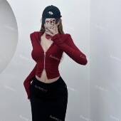 瑜伽服女 显胸大腰细 开衫 御姐风拉链连帽修身 连帽外套运动衫 短款