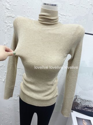 Yi定要入！品质好 堆堆领修身针织上衣秋冬外穿内搭打底衫韩国ins