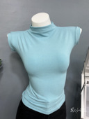 显高J 显瘦打底T恤上衣2021秋冬 背心女修身 韩国ins新款 半高领无袖