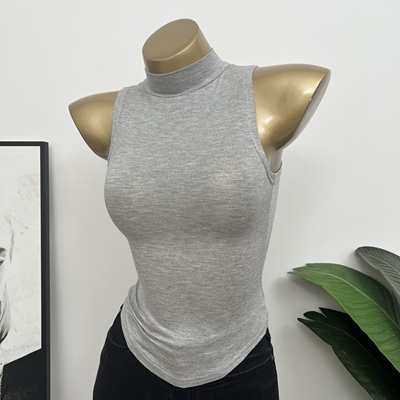 回馈款~ins半高领韩式无袖背心女