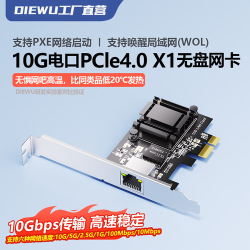 DIEWU瑞昱Realtek8127芯万兆网卡