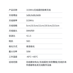 315MHZ 470天线 高增益全向胶棒遥控器无线发射接收器小辣椒天线