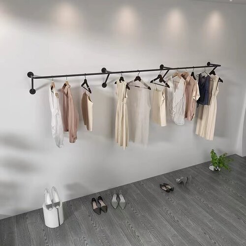 服装店展示架铁艺黑色加厚上墙架