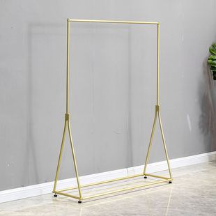 服装店展示架简约落地式金色挂衣架女装童装店陈列架实体店货架