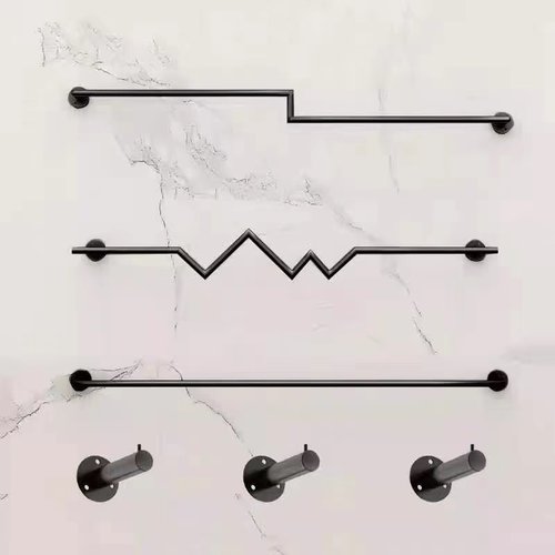 服装店上墙黑色单杆壁挂架