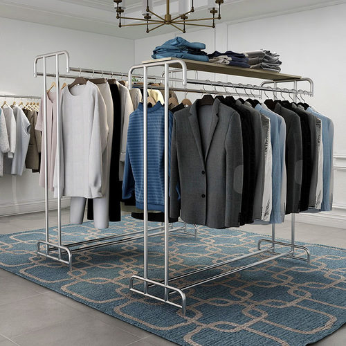 服装店不锈钢双排中岛架