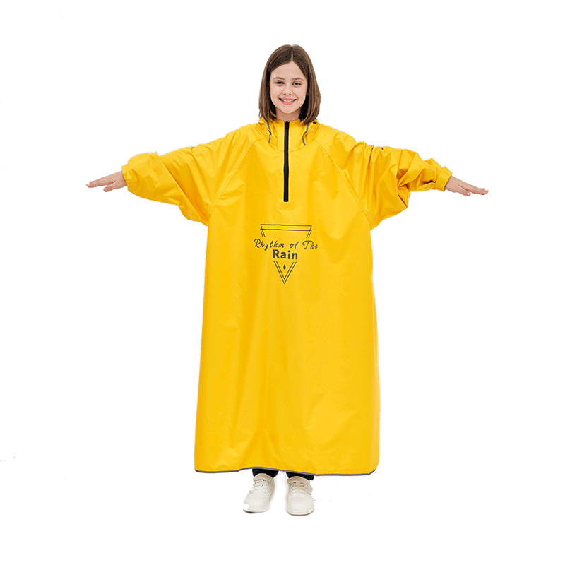 儿童雨衣男女孩中大童初高中学生带书包位上学加厚山地车骑行雨披